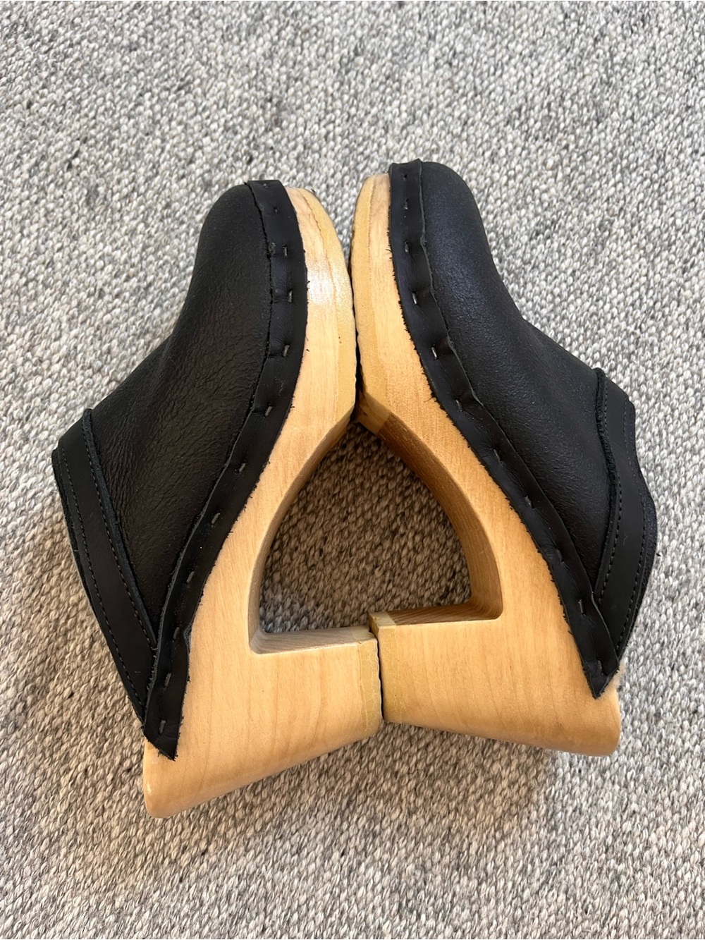 No. 6 Dakota Shearling Clogs high heel 37 US 7 navy blue - Picture 9 of 13